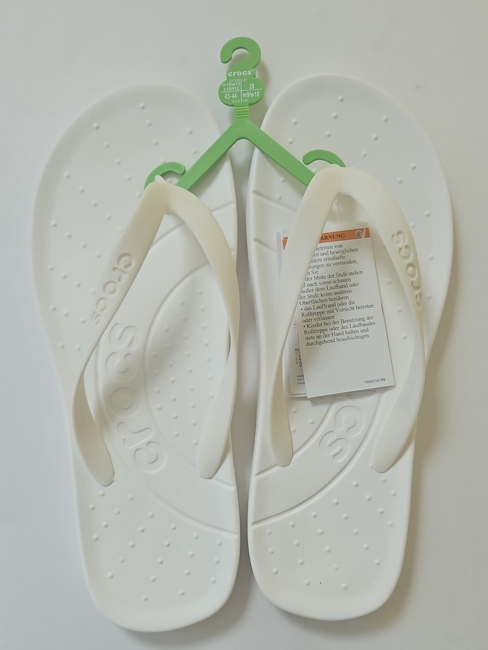 CROCS White Foam Flip Flops with Cream Straps | Unisex